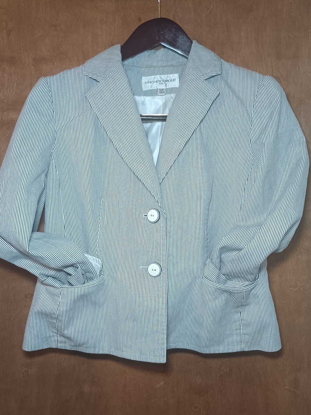 Jones New York Black & White Pinstripe Women's Blazer And Pants